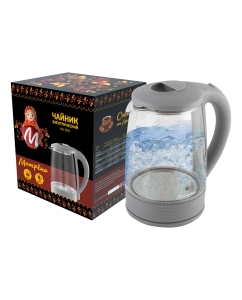 Купить Чайник электрический Матрёна МА-009 2 л серый, прозрачный  в E-mobi