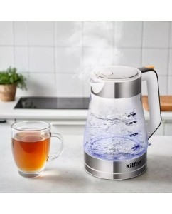 Купить Чайник электрический Kitfort КТ-6626 1.7 л серебристый, прозрачный  в E-mobi