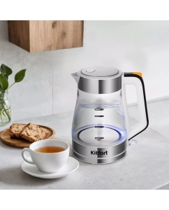 Купить Чайник электрический Kitfort КТ-6626 1.7 л серебристый, прозрачный  в E-mobi