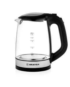 Купить Чайник электрический Brayer BR1040BK 2 л серебристый, черный в E-mobi