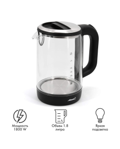 Купить Чайник электрический Atlanta ATH-2475 1.8 л черный  в E-mobi