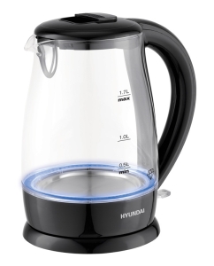 Купить Чайник электрический HYUNDAI HYK-G2011 1.7 л черный, прозрачный в E-mobi