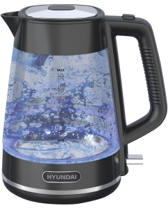 Купить Чайник электрический HYUNDAI HYK-G3503 1.7 л прозрачный, черный в E-mobi