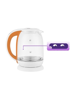 Купить Чайник электрический Kitfort КТ-6140-4 1.7 л прозрачный, оранжевый, белый  в E-mobi