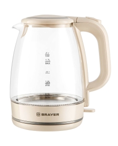 Купить Чайник электрический Brayer BR1067 прозрачный, бежевый  в E-mobi