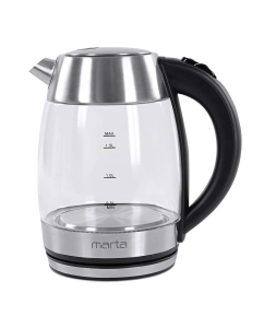 Купить Чайник электрический Marta MT-4562 1.7 л прозрачный, серебристый, черный  в E-mobi