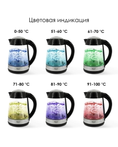 Купить Чайник электрический Atlanta ATH-2535 1.7 л прозрачный, черный  в E-mobi