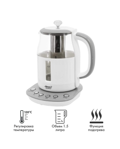 Купить Чайник электрический Atlanta ATH-2534 1.5 л серый  в E-mobi