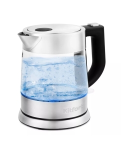 Купить Чайник электрический KITFORT KT-647 1 л серебристый, прозрачный в E-mobi