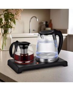 Купить Чайник электрический Kitfort КТ-6180 2 л черный, прозрачный  в E-mobi