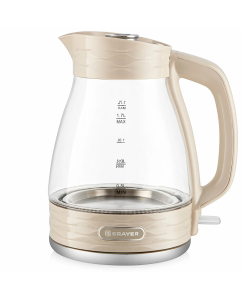 Купить Чайник электрический Brayer BR1066 1.7 л бежевый, белый в E-mobi