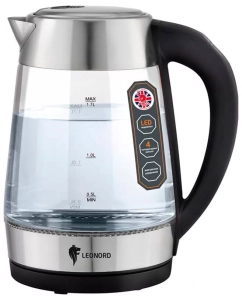 Купить Чайник электрический Leonord LE-1507 1.7 л прозрачный, серебристый в E-mobi