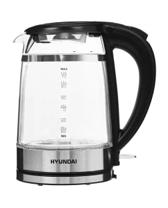Купить Чайник электрический HYUNDAI HYK-G3036 1.8 л прозрачный, серебристый, черный в E-mobi