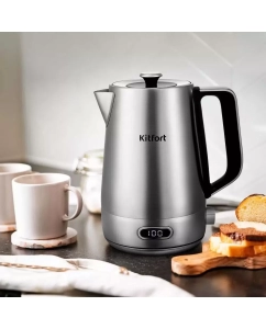 Купить Чайник электрический Kitfort КТ-6182 0.8 л серебристый  в E-mobi