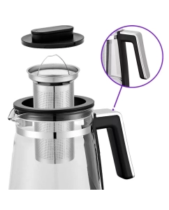 Купить Чайник электрический Kitfort КТ-6187 1.5 л прозрачный, черный  в E-mobi