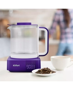 Купить Чайник электрический Kitfort КТ-6191 1.3 л прозрачный, фиолетовый  в E-mobi