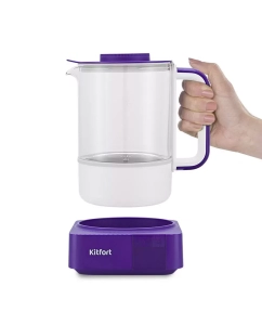 Купить Чайник электрический Kitfort КТ-6191 1.3 л прозрачный, фиолетовый  в E-mobi