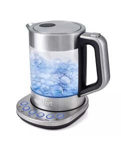 Купить Чайник электрический KITFORT КТ-616 1.5 л серебристый, прозрачный  в E-mobi