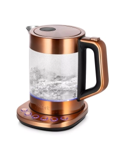 Купить Чайник электрический Kitfort КТ-6657 1.5 л золотистый, прозрачный в E-mobi