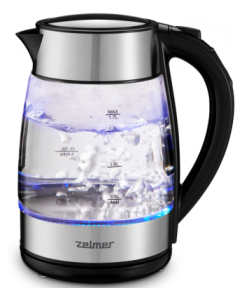 Купить Чайник электрический Zelmer ZCK8026 1.7 л серебристый, черный в E-mobi