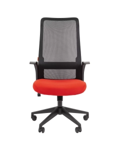 Купить Компьютерное кресло Chairman 573 ткань/сетка, красный/черный с механизмом качания  в E-mobi
