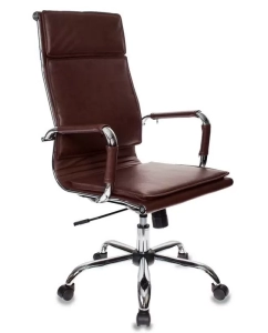 Купить Кресло руководителя Бюрократ CH-993/BROWN, коричневый/хром в E-mobi
