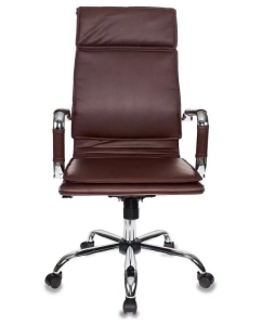 Купить Кресло руководителя Бюрократ CH-993/BROWN, коричневый/хром  в E-mobi