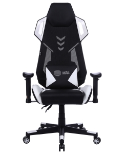 Купить Кресло игровое Cactus CS-CHR-090BLW черный/белый эко.кожа крестовина пластик в E-mobi