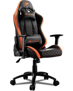 Купить Игровое кресло Cougar Rampart/фабрика - Экокожа оранжевая/черная с оранжевой строчкой в E-mobi