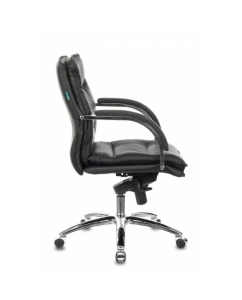 Купить Кресло руководителя Бюрократ T-9927SL-LOW/BLACK низкая спинка черный кожа крестовина хром  в E-mobi