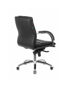Купить Кресло руководителя Бюрократ T-9927SL-LOW/BLACK низкая спинка черный кожа крестовина хром  в E-mobi