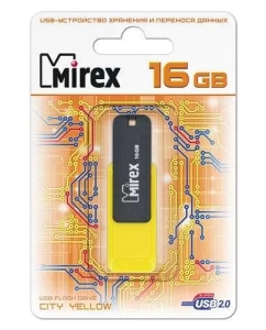 Купить Флешка MIREX City 16ГБ Yellow/Black (13600-FMUCYL16) в E-mobi