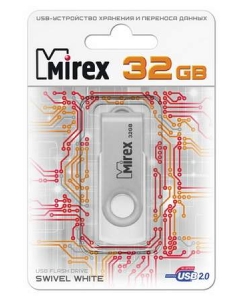 Купить Флешка MIREX Swivel 32ГБ White (13600-FMUSWT32) в E-mobi
