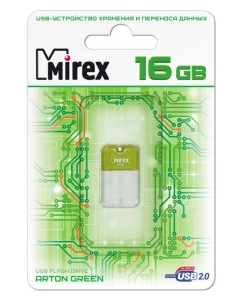 Купить Флешка MIREX Arton 16ГБ White/Green (13600-FMUAGR16) в E-mobi