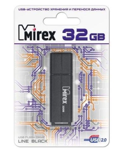 Купить Флешка MIREX Line 32ГБ Black (13600-FMULBK32) в E-mobi