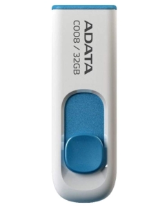 Купить Флешка ADATA Classic C008 32ГБ White/Cyan (AC008-32G-RWE) в E-mobi