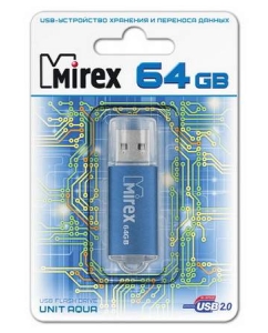 Купить Флешка MIREX Unit 64ГБ Blue (13600-FMUAQU64) в E-mobi