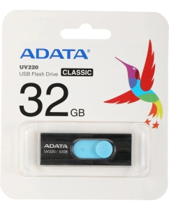 Купить Флешка USB A-Data UV220 32ГБ, USB2.0, черный и синий auv220-32g-rbkbl в E-mobi