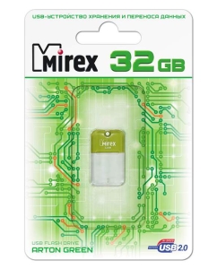 Купить Флешка MIREX Arton 32ГБ White/Green (13600-FMUAGR32) в E-mobi