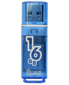 Купить Флешка SmartBuy Glossy 16ГБ Cyan (SB16GBGS-B) в E-mobi