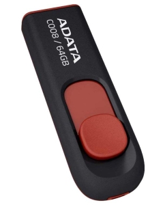 Купить Флешка ADATA Classic C008 64ГБ Red/Black (AC008-64G-RKD) в E-mobi