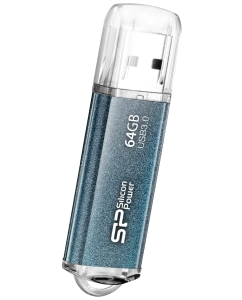 Купить Флешка Silicon Power Marvel M01 64ГБ Cyan (SP064GBUF3M01V1B)  в E-mobi