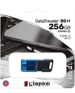 Купить Флешка Kingston DataTraveler 80 M DT80M/256GB 256ГБ, USB3.2, черный  в E-mobi