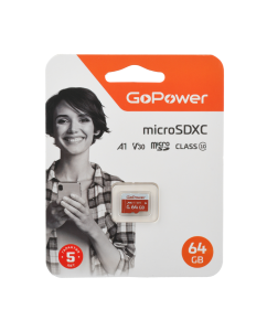 Купить Флэш-память GoPower V30 A1 64 ГБ (00-00025681) в E-mobi