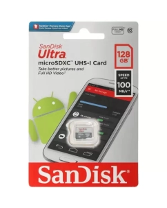 Купить Карта памяти NoBrand Micro SDXC Гб SanDisk Ultra microSDXC 128 gb (SDSQUNR-128G-GN6MN) в E-mobi