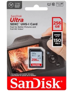 Купить Карта памяти SanDisk SDXC 256ГБ Ultra Class 10 UHS-I U1 (150 Mb/s) в E-mobi