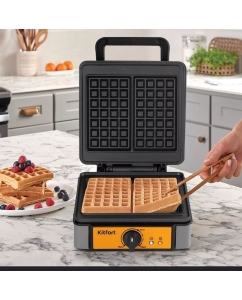Купить Электровафельница Kitfort КТ-1694 серый  в E-mobi