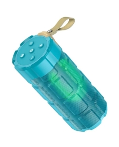 Купить Портативная колонка Hoco HC7,  10 Вт, 2400 мАч, BT 5.0, подсветка, синяя в E-mobi