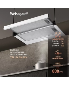 Купить Вытяжка встраиваемая Weissgauff TEL 06 2M WH белый в E-mobi