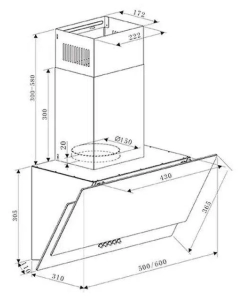 Купить Вытяжка настенная making Оasis everywhere NP-60B (FR) черный  в E-mobi